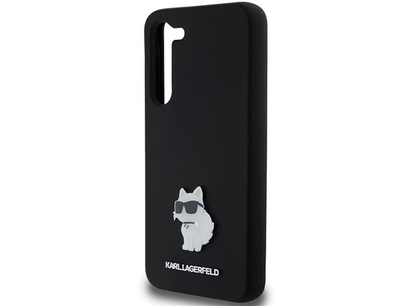 Karl Lagerfeld Silicone Choupette Metal Pin case for Samsung Galaxy S24+ - black