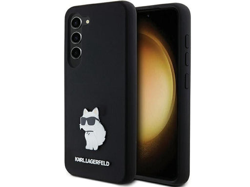 Karl Lagerfeld Silicone Choupette Metal Pin case for Samsung Galaxy S24 - black