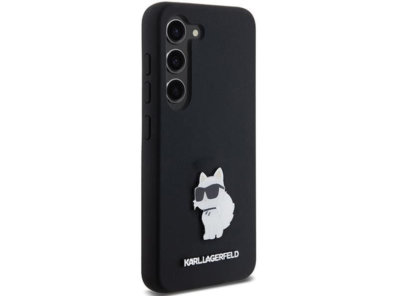 Karl Lagerfeld Silicone Choupette Metal Pin case for Samsung Galaxy S24 - black
