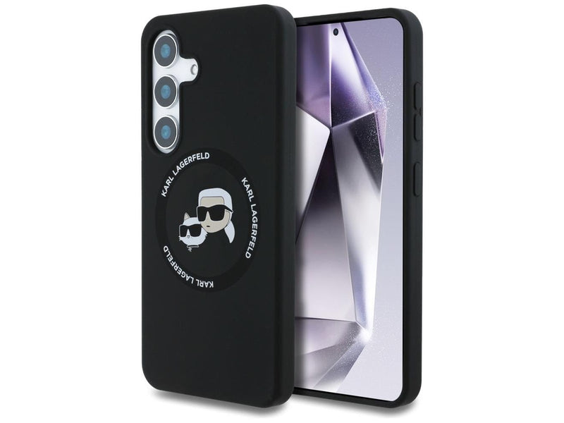 Karl Lagerfeld Silicone Double Heads And Circle MagSafe Samsung Galaxy S25 Plus case black