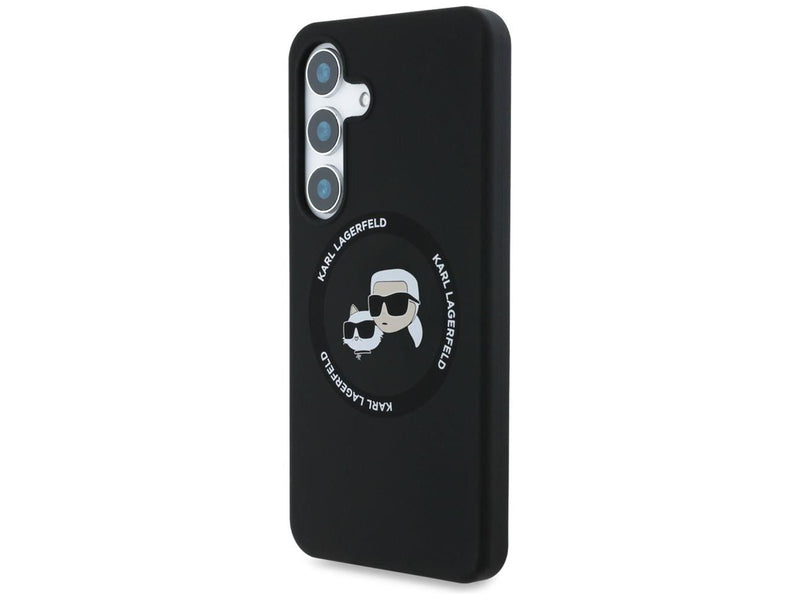 Karl Lagerfeld Silicone Double Heads And Circle MagSafe Samsung Galaxy S25 Plus case black