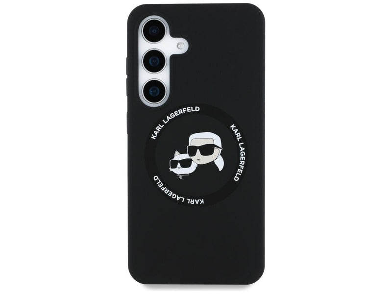 Karl Lagerfeld Silicone Double Heads And Circle MagSafe Samsung Galaxy S25 Plus case black