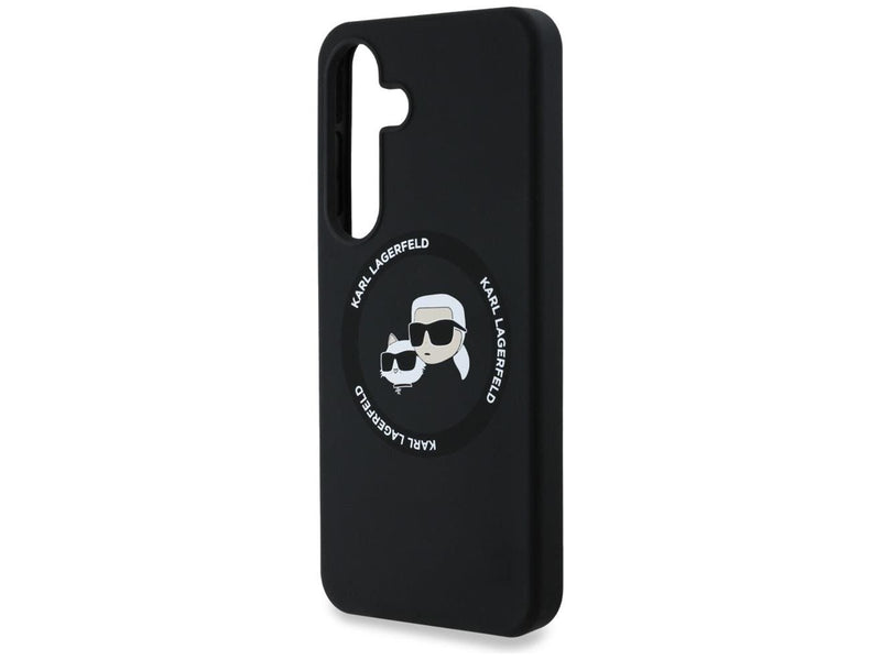 Karl Lagerfeld Silicone Double Heads And Circle MagSafe Samsung Galaxy S25 Plus case black