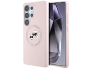 Karl Lagerfeld Silicone Double Heads And Circle MagSafe Samsung Galaxy S25 Ultra Case Pink