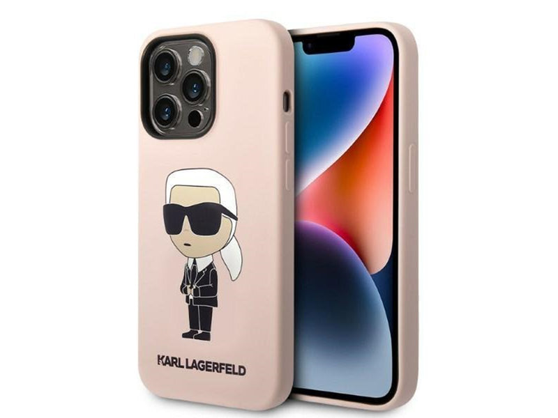 Karl Lagerfeld Silicone Ikonik MagSafe case for iPhone 14 Pro - pink