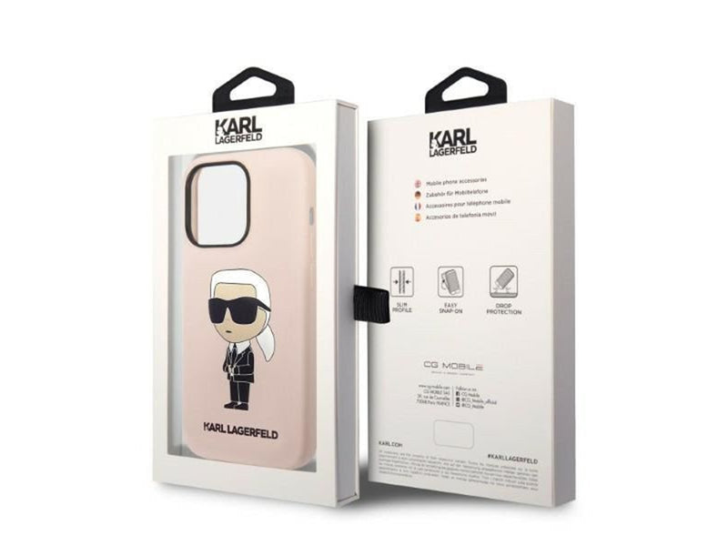 Karl Lagerfeld Silicone Ikonik MagSafe case for iPhone 14 Pro - pink