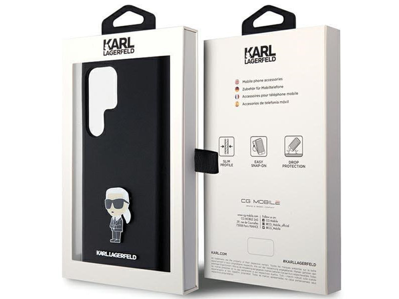 Karl Lagerfeld Silicone Ikonik Metal Pin case for Samsung Galaxy S23 Ultra - black