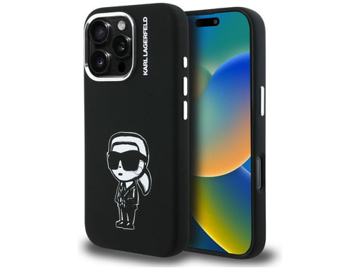 Karl Lagerfeld Silicone Karl Sketch MagSafe Case for iPhone 16 Pro - Black