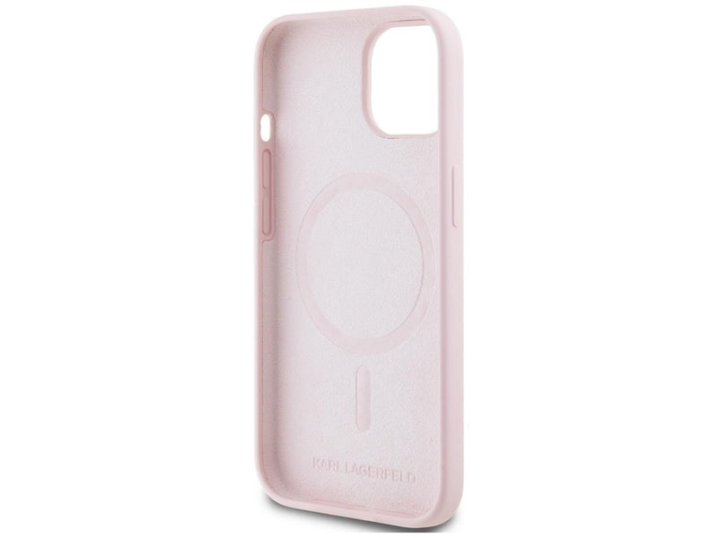 Karl Lagerfeld Silicone Karl&Choupette MagSafe iPhone 15 Plus Case - Pink