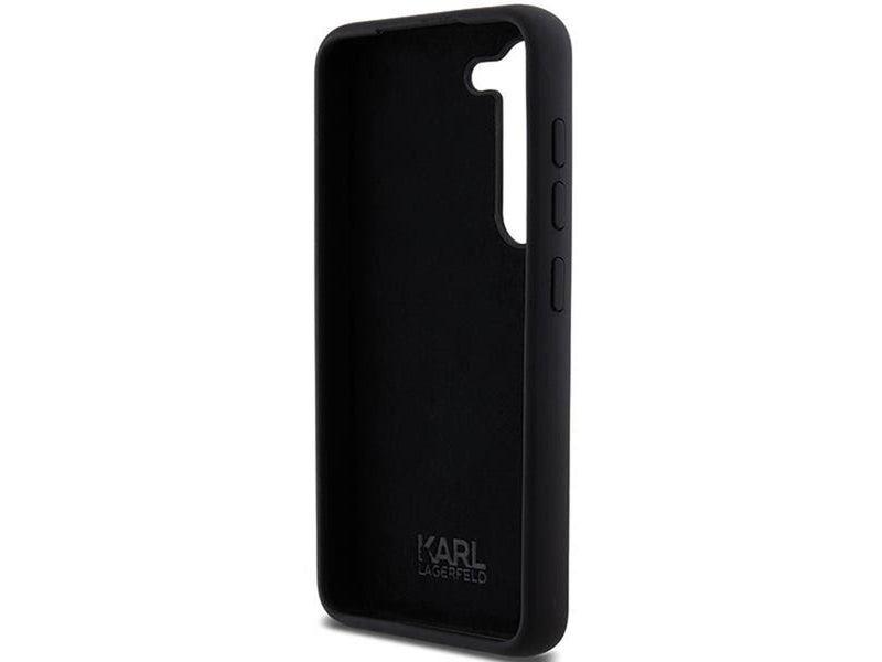 Karl Lagerfeld Silicone Karl&Choupette Metal Pin case for Samsung Galaxy S23 - black