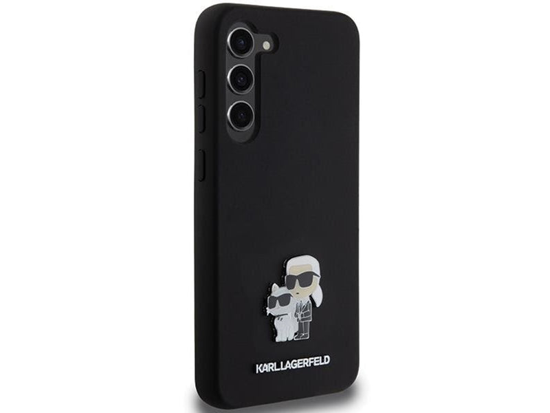 Karl Lagerfeld Silicone Karl&Choupette Metal Pin case for Samsung Galaxy S23+ - black