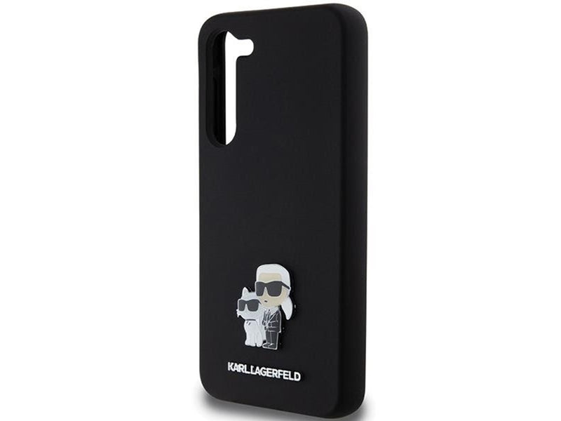 Karl Lagerfeld Silicone Karl&Choupette Metal Pin case for Samsung Galaxy S23+ - black