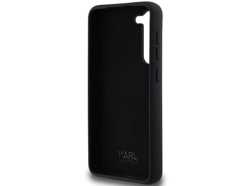 Karl Lagerfeld Silicone Karl&Choupette Metal Pin case for Samsung Galaxy S23+ - black