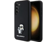 Karl Lagerfeld Silicone Karl&Choupette Metal Pin case for Samsung Galaxy S24 - black