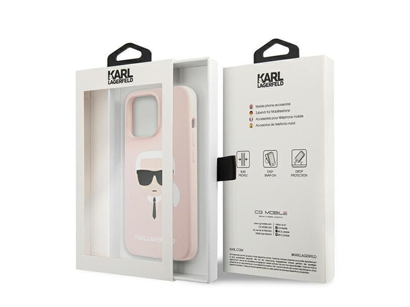 Karl Lagerfeld Silicone Karl`s Head Case for iPhone 13 Pro / 13 6.1" - Light Pink