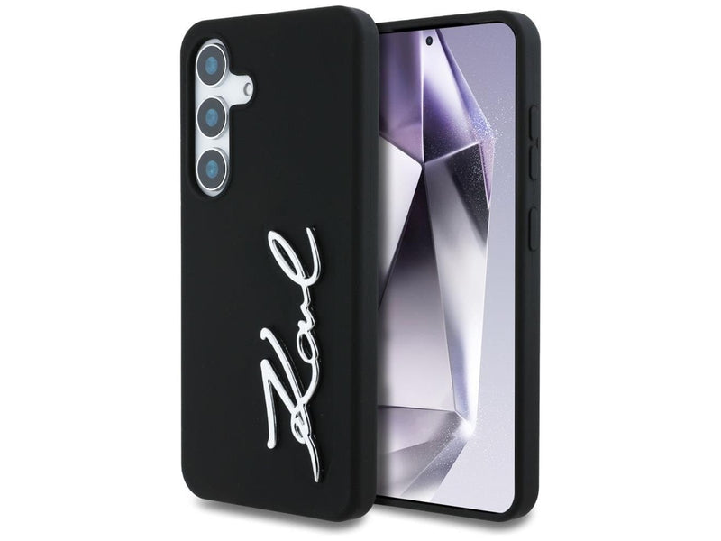 Karl Lagerfeld Silicone Metal Signature Logo Samsung Galaxy S25 black