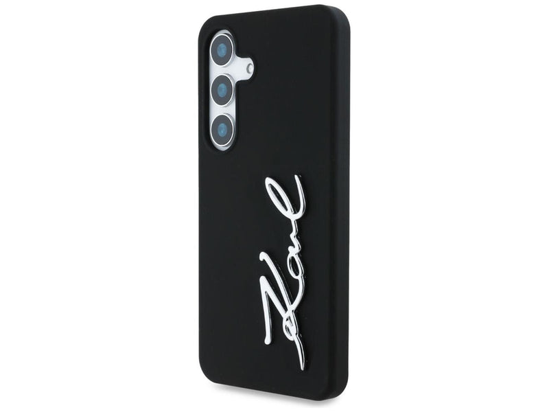 Karl Lagerfeld Silicone Metal Signature Logo Samsung Galaxy S25 black