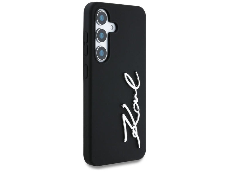 Karl Lagerfeld Silicone Metal Signature Logo Samsung Galaxy S25 black