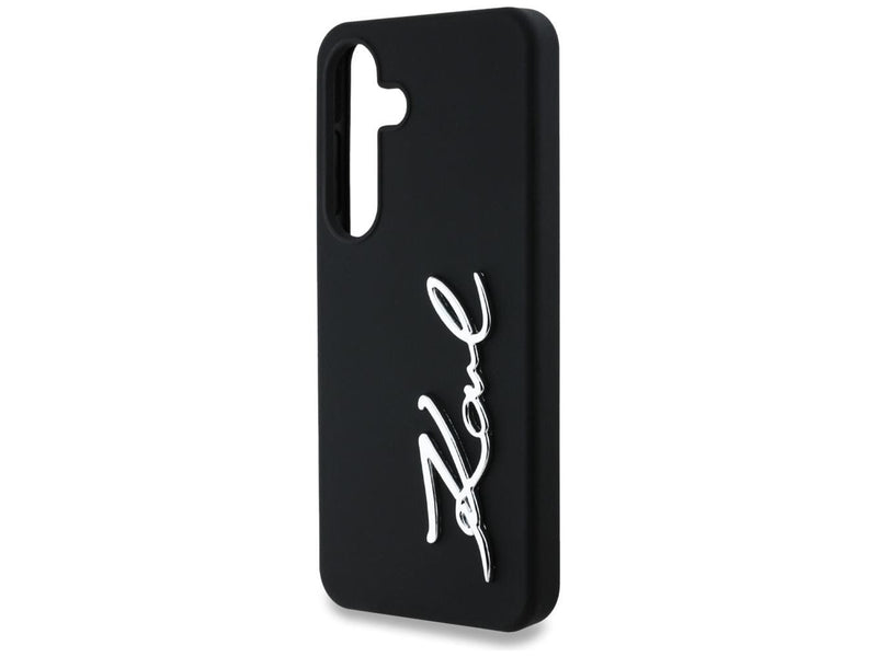 Karl Lagerfeld Silicone Metal Signature Logo Samsung Galaxy S25 black