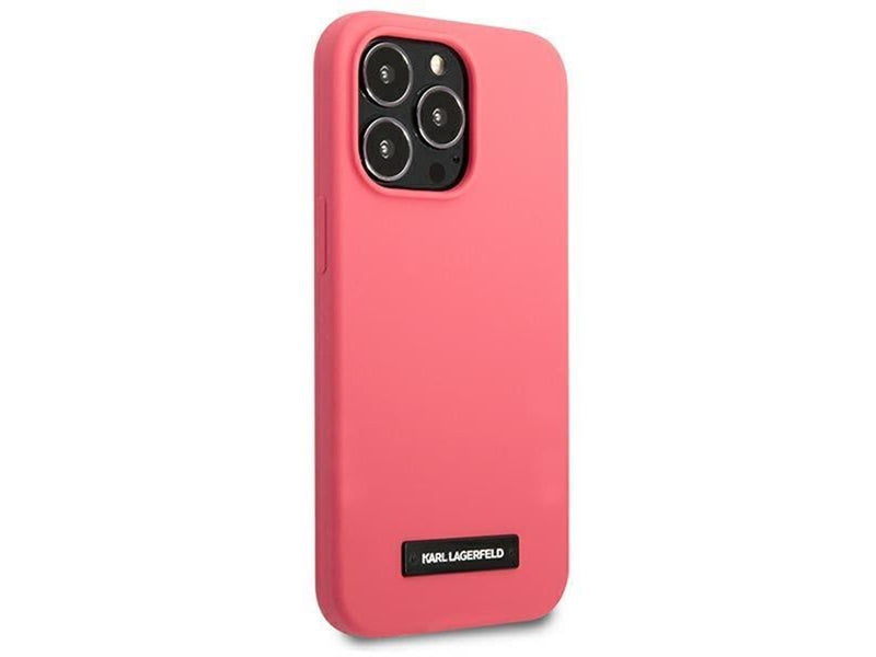 Karl Lagerfeld Silicone Plaque Case for iPhone 13 Pro Max - Fuchsia