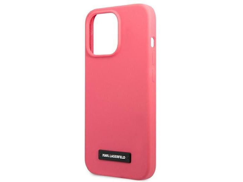 Karl Lagerfeld Silicone Plaque Case for iPhone 13 Pro Max - Fuchsia