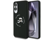 Karl Lagerfeld Silicone nauble Heads And Circle MagSafe case for Samsung Galaxy S25 Edge - black