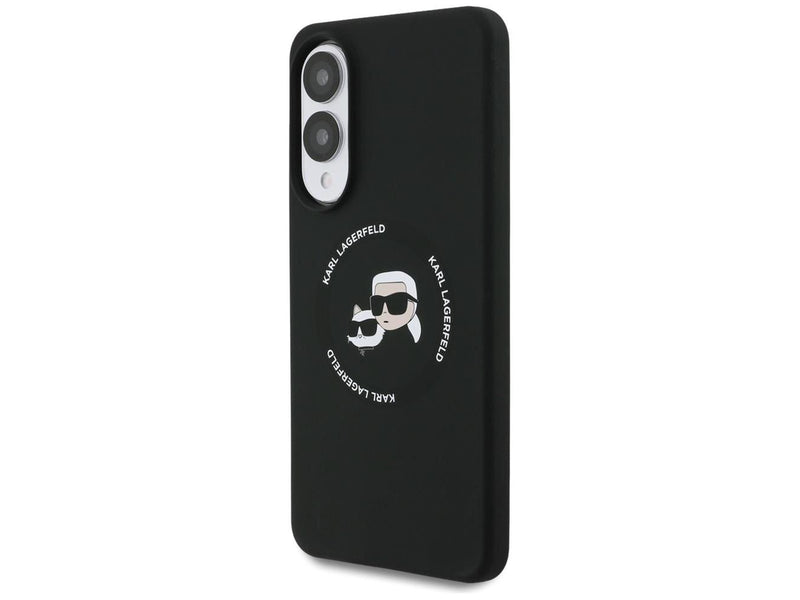 Karl Lagerfeld Silicone nauble Heads And Circle MagSafe case for Samsung Galaxy S25 Edge - black