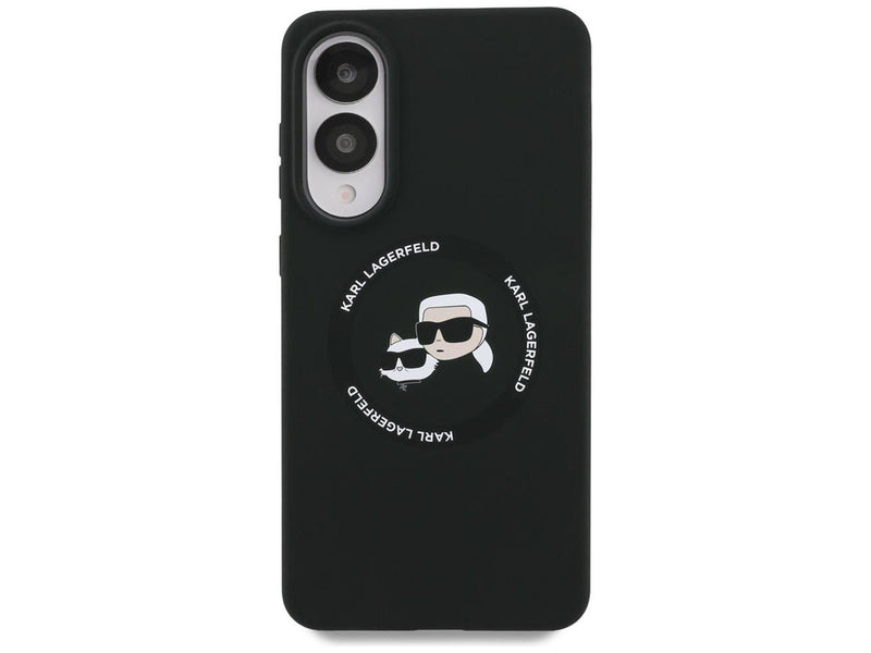 Karl Lagerfeld Silicone nauble Heads And Circle MagSafe case for Samsung Galaxy S25 Edge - black