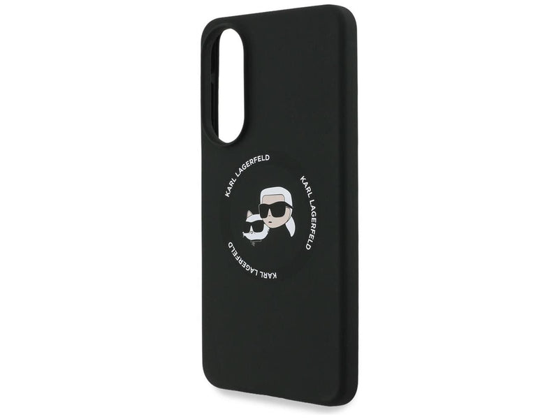 Karl Lagerfeld Silicone nauble Heads And Circle MagSafe case for Samsung Galaxy S25 Edge - black