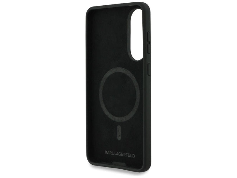 Karl Lagerfeld Silicone nauble Heads And Circle MagSafe case for Samsung Galaxy S25 Edge - black