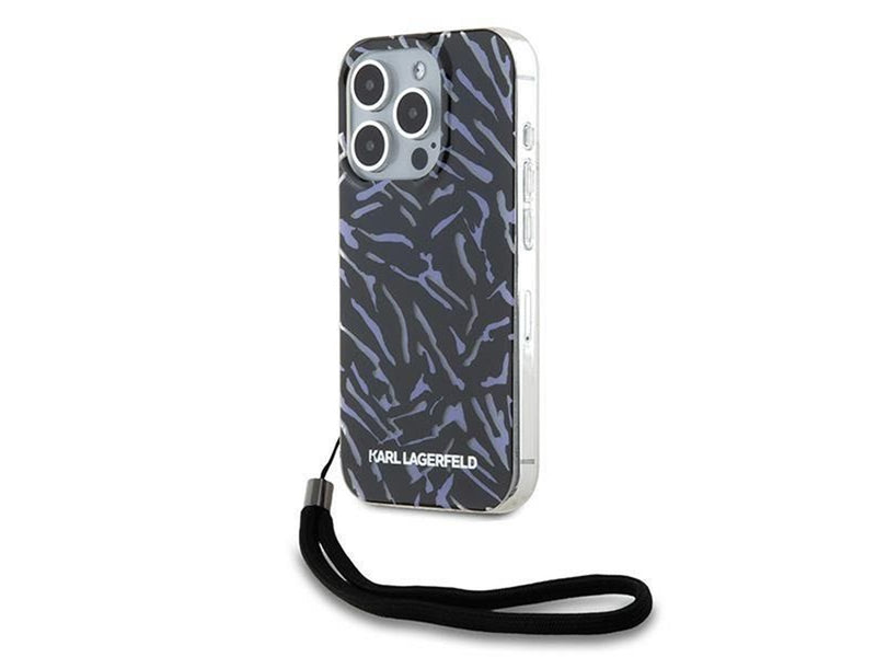 Karl Lagerfeld Zebra With Cord iPhone 15 Pro Max Case - Purple