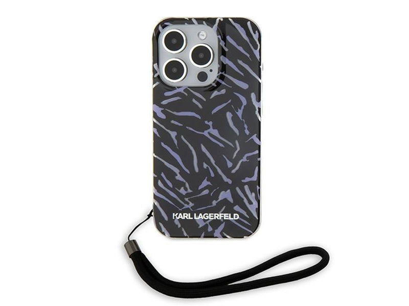 Karl Lagerfeld Zebra With Cord iPhone 15 Pro Max Case - Purple