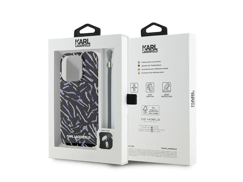 Karl Lagerfeld Zebra With Cord iPhone 15 Pro Max Case - Purple
