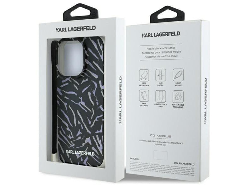 Karl Lagerfeld Zebra With Cord iPhone 16 Pro Case - Purple