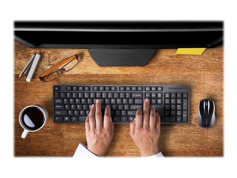 Kensington Pro Fit Low-Profile Desktop Set - Tastatur & Maus Set - Französisch - Schwarz