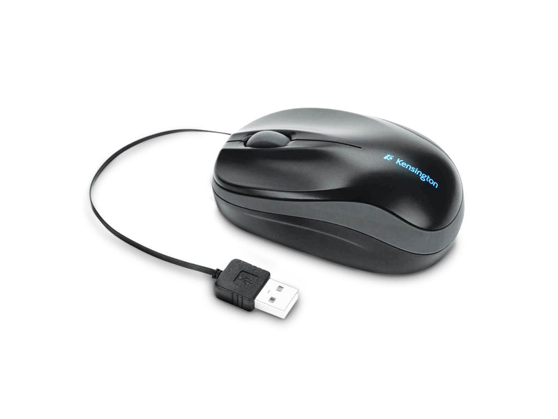 Kensington Pro Fit® Mobile Maus mit einziehbarem Kabel, schwarz - Maus (Schwarz)