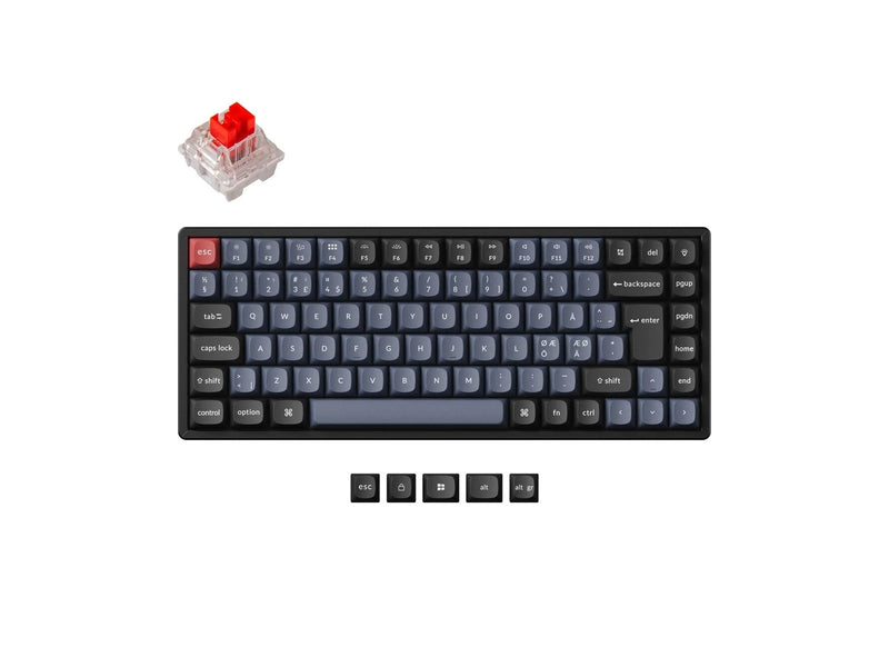 Keychron K2 Pro QMK/VIA Wireless RGB Hot Swap K Pro Red - Gaming Tastatur (TKL) - 75% - Nordic ISO - Schwarz