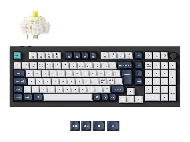 Keychron Q5 MAX 96% Knob Wireless Tri-Mode QMK/VIA - Gateron Jupiter Banana - Tastatur - Nordic ISO - Schwarz