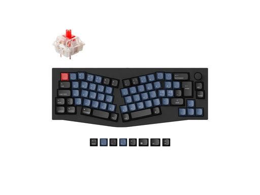 Keychron Q8 QMK Wired 65% Alice Layout - Gateron G Pro Red - Ergonomische Tastatur - 65% - Nordic ISO - Schwarz