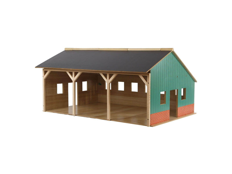 Kids Globe - Agricultural Shed Wood for 3 Tractors 1:16