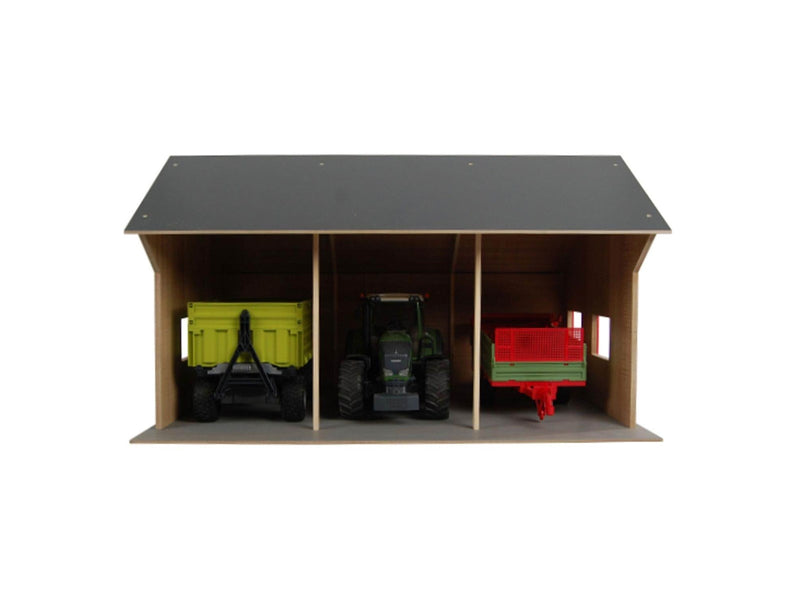 Kids Globe Agricultural Shed for 3 Vehicles 1:16