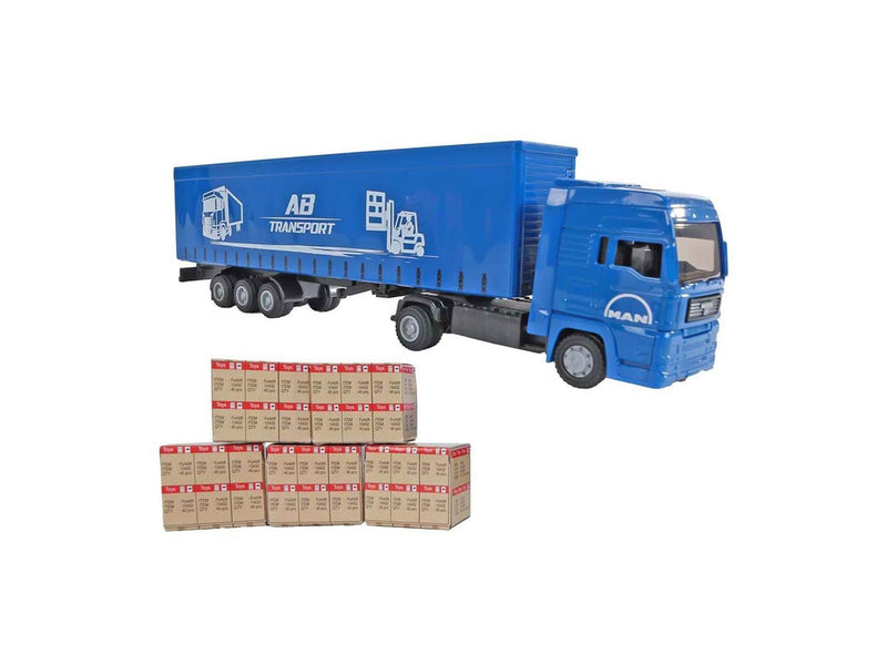 Kids Globe Man Truck with Trailer 30cm