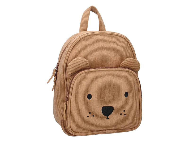 Kidzroom Backpack Beary Excited - Corduroy - Brown
