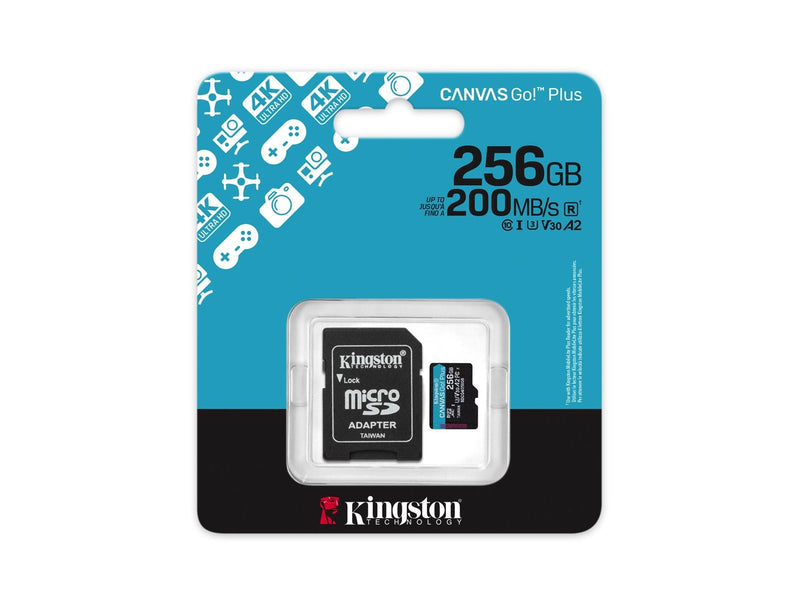 Kingston Canvas Go! Plus microSD/SD - 200MB/s - 256GB