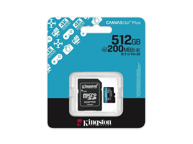 Kingston Canvas Go! Plus microSD/SD - 200MB/s - 512GB