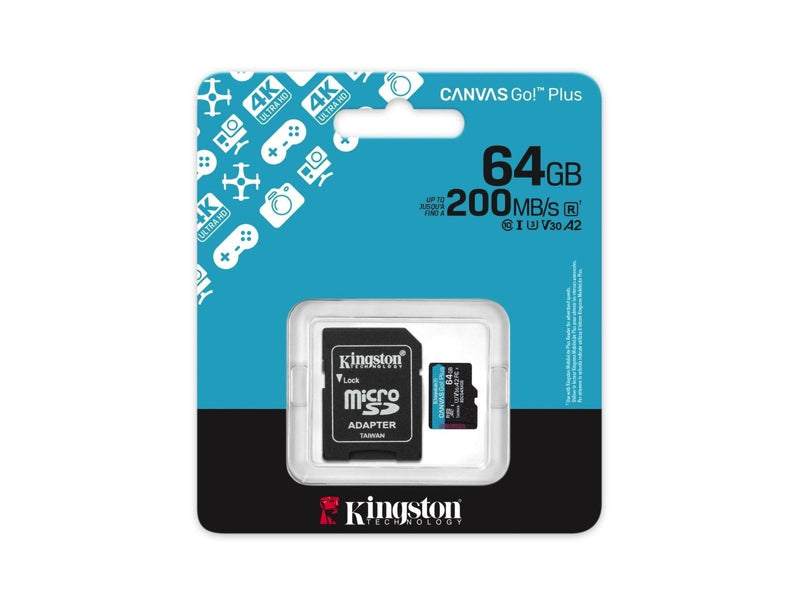 Kingston Canvas Go! Plus microSD/SD - 200MB/s - 64GB