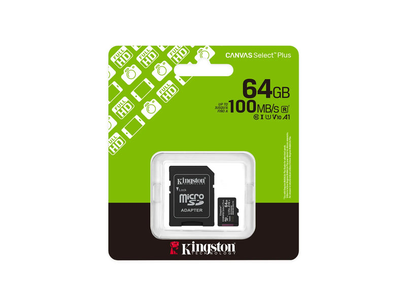 Kingston Canvas Select Plus Gen3 MicroSD/SD - 100MB/s - 64GB