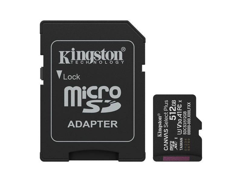 Kingston Canvas Select Plus Gen3 MicroSD/SD - 150MB/s - 512GB