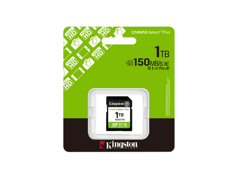 Kingston Canvas Select Plus Gen3 SDXC - 150MB/s - 1TB