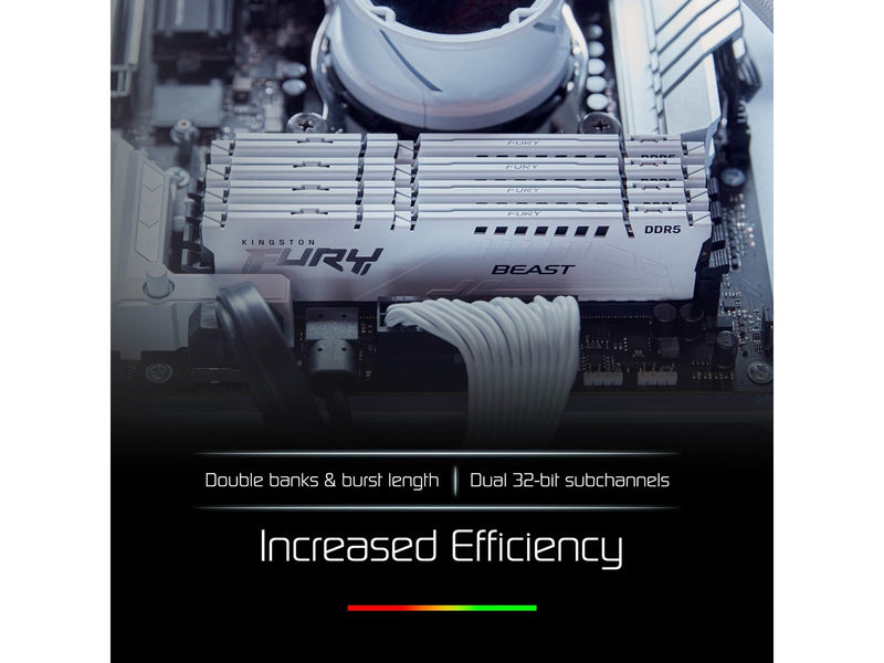 Kingston FURY Beast DDR5-6000 - 32GB - CL30 - Single Channel (1 pcs) - AMD EXPO & Intel XMP - Weiß